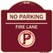 Signmission No Parking Fire Lane W/ No Parking Heavy-Gauge Aluminum Architectural Sign, 18" x 18", BU-1818-23810 A-DES-BU-1818-23810 - alternate 1
